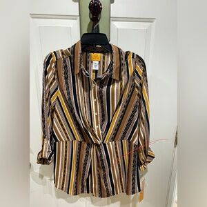 Ruby Rd. Striped Button-Up Dress Shirt